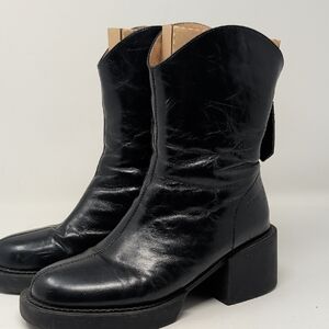 Black Leather Women's Boots